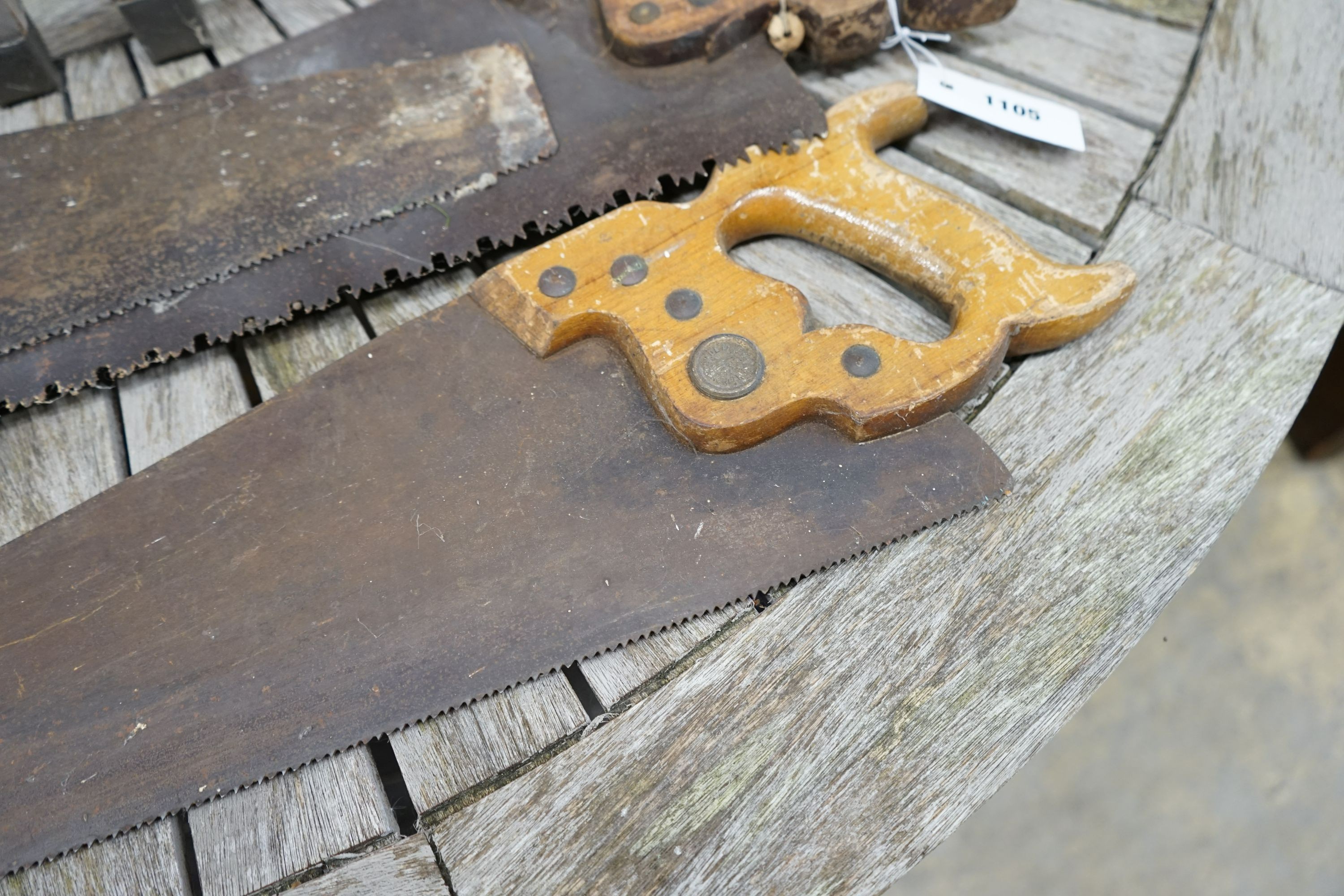Three vintage hand saws